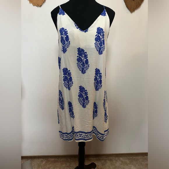 ☢️ 3 For $20 Shein-blouse,dress midi-blue and white summer,PTP 17 - Picture 1 of 5